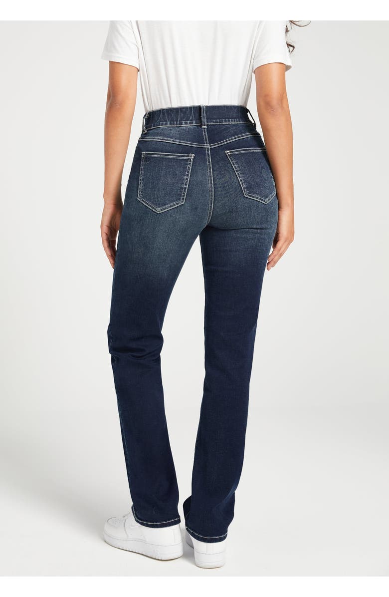 Betabrand Signature Mid Rise Stretch Denim Straight Leg Jeans, Alternate, color, Roma Wash