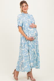 PinkBlush Paisley Print Tiered Midi Dress