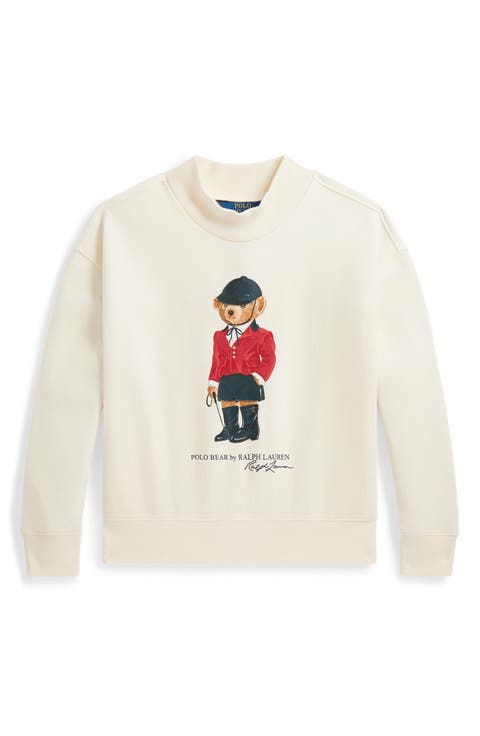 Kids' Polo Bear Graphic Print Fleece Sweatshirt