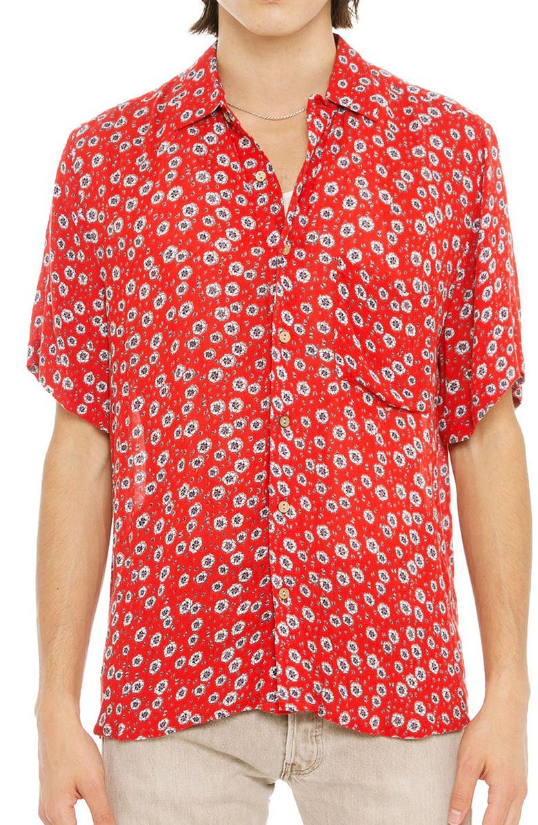 Raga Floral Short Sleeve Button-Up Shirt, Main, color,