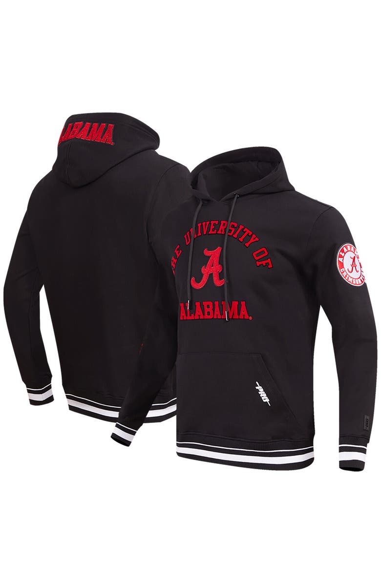 PRO STANDARD Men's Pro Standard Black Alabama Crimson Tide Classic Stacked Logo Pullover Hoodie, Main, color, 