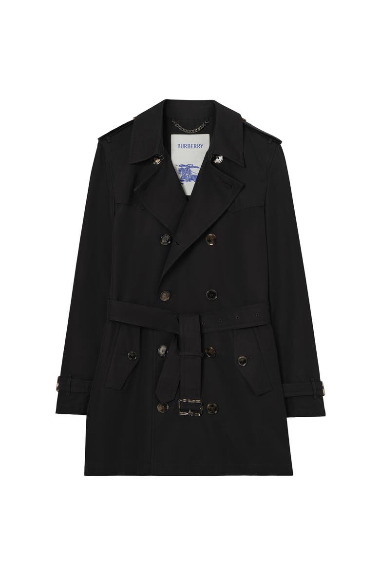 Burberry Mid-length Paisley Lace Foxfield Trench Coat, Main, color, Black