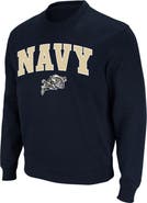 COLOSSEUM Men's Colosseum Navy Navy Midshipmen Arch & Logo Crew Neck Sweatshirt