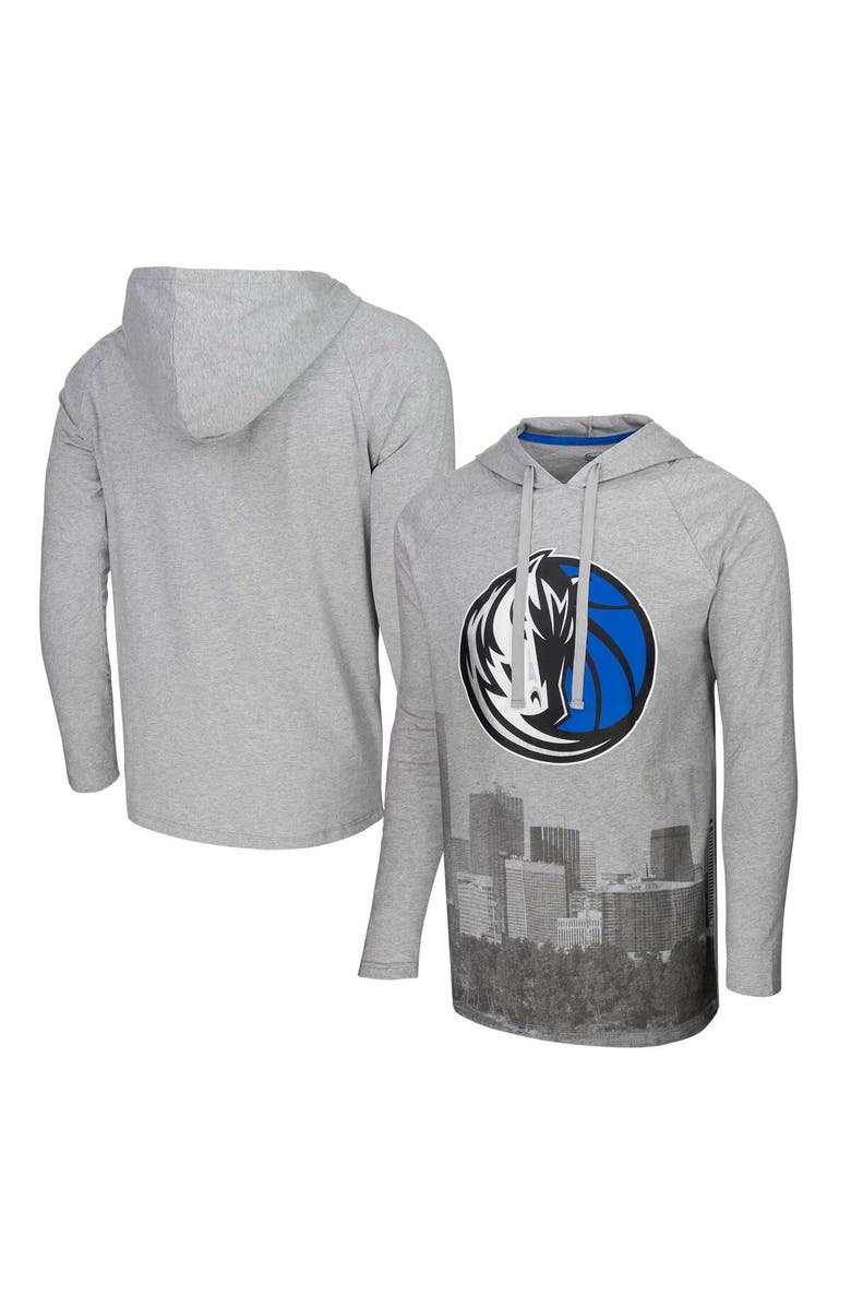 Stadium Essentials Men's Stadium Essentials Heather Gray Dallas Mavericks Atrium Raglan Long Sleeve Hoodie T-Shirt, Alternate, color, Heather Gray
