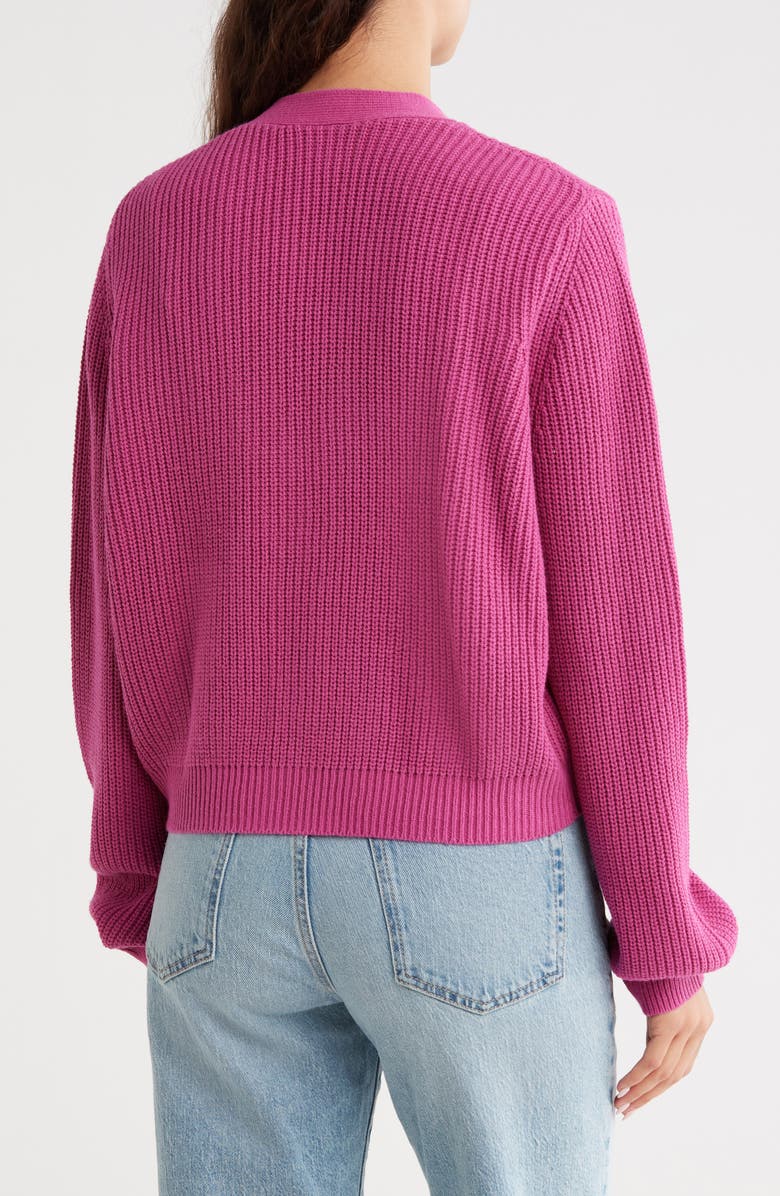 Melrose and Market Button-Up Cropped Knit Cardigan, Alternate, color, Pink Haze