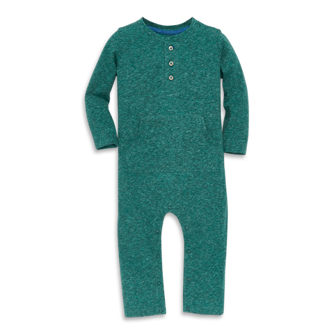 Baby Heathered Henley Romper