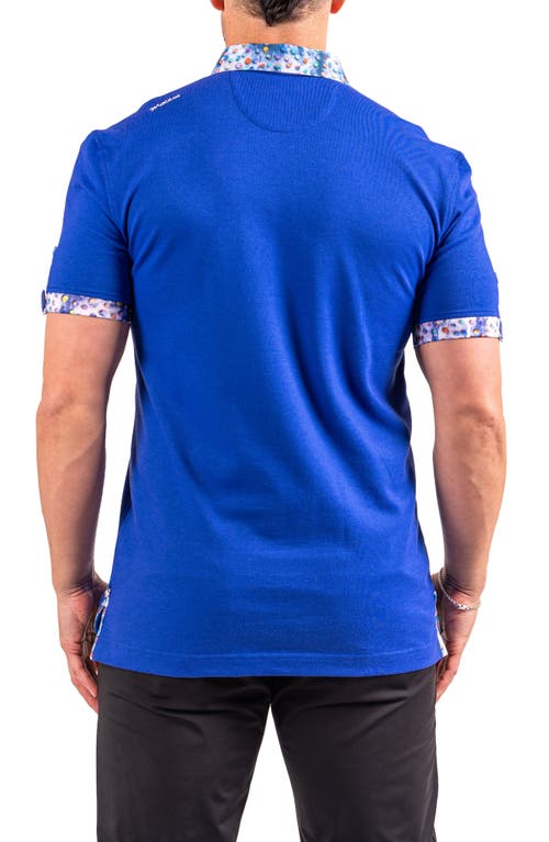 Maceoo Collarsolidlapis Blue Button-down Polo In Blue