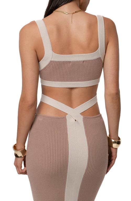 Jluxlabel Coastal Drift Crop Top & Skirt Set In Brown