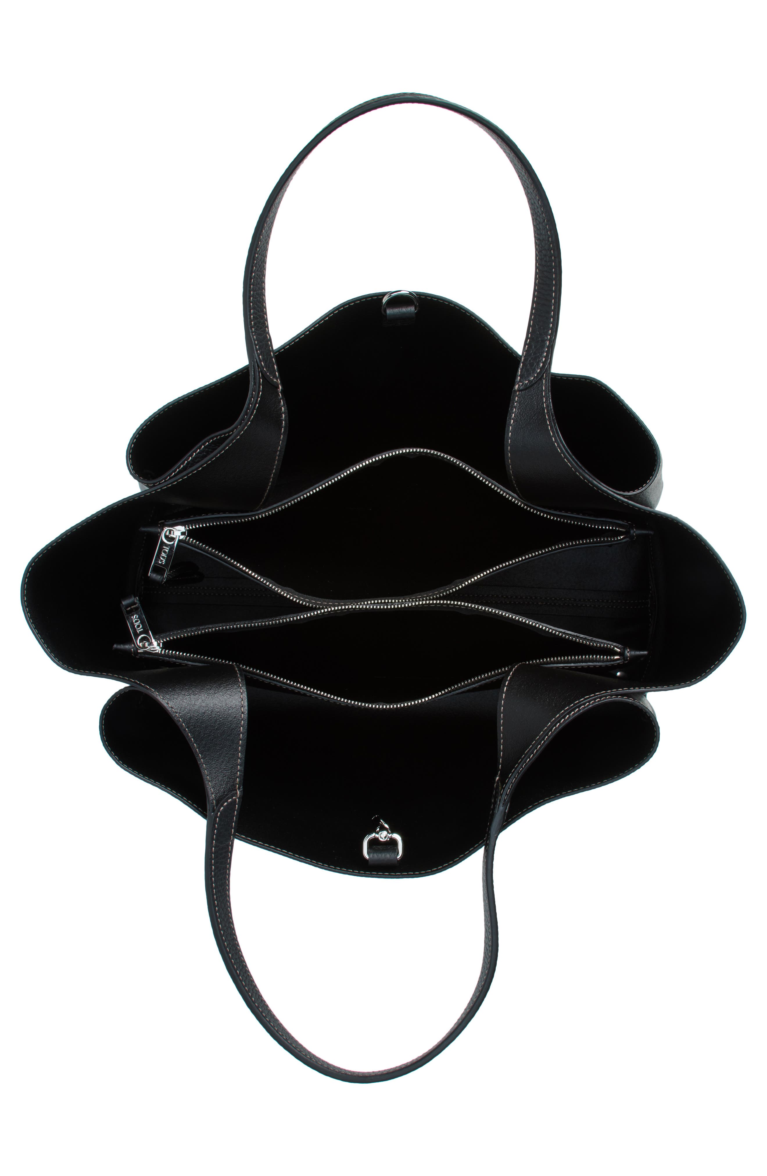 Tod's Medium Apa Leather Tote, Alternate, color, Nero