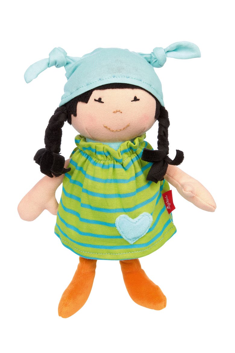 Plush Doll with Green Outfit, Main, color, Multicolored