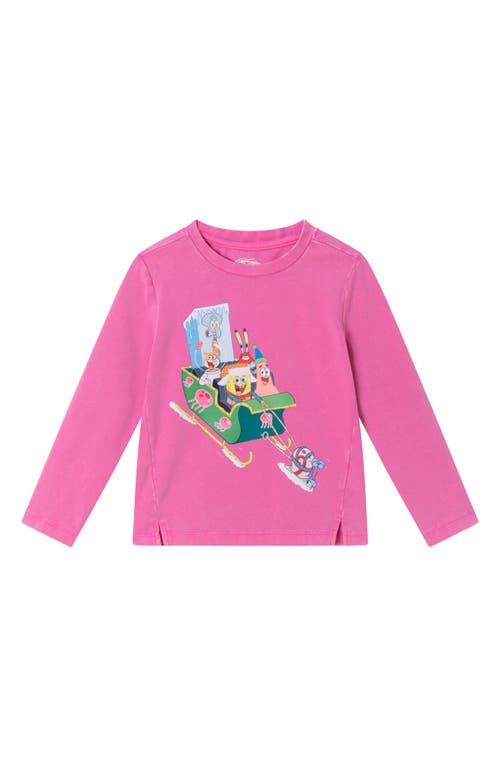 Andy & Evan Kids' SpongeBob SquarePants™ Sleigh Ride Graphic T-Shirt in Pink 