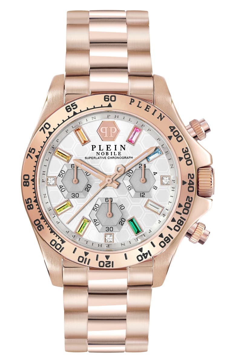 PHILIPP PLEIN SPORT Street Couture Crystal Bracelet Watch, 40mm, Main, color, Ip Rosegold