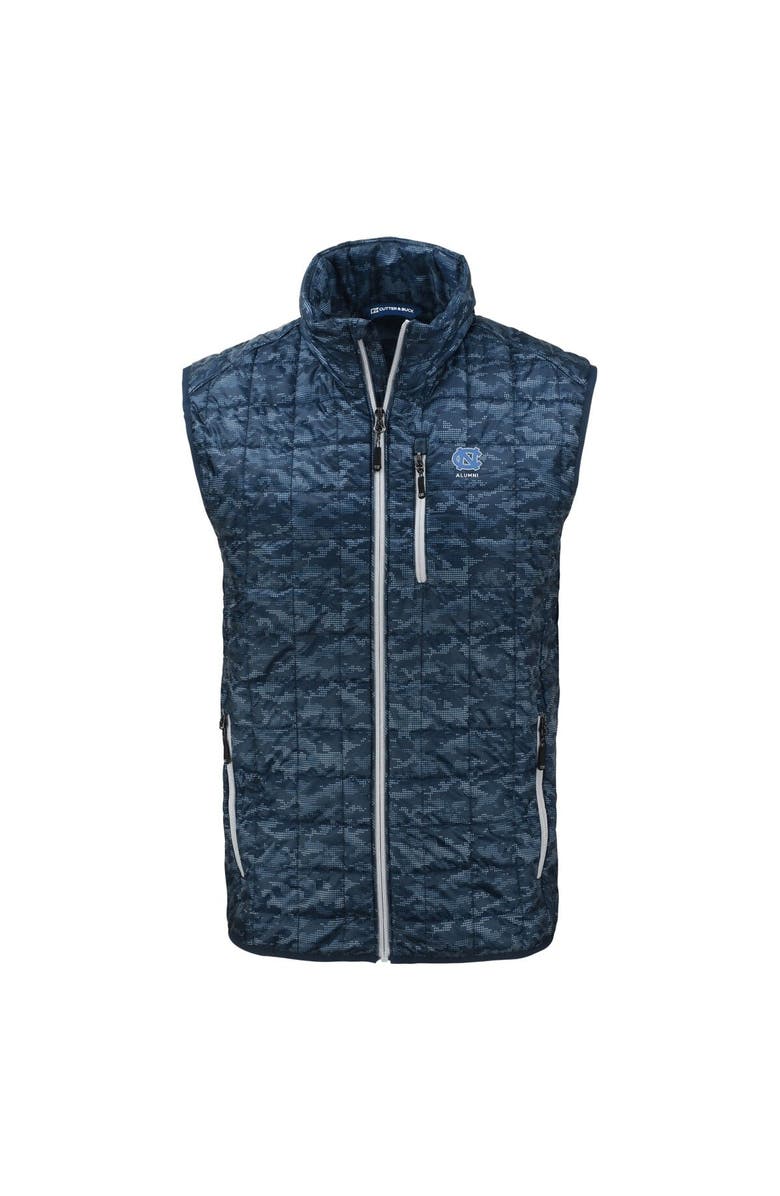 Cutter & Buck Men's Cutter & Buck  Navy North Carolina Tar Heels Alumni Logo Rainier PrimaLoft Eco Insulated Full-Zip Puffer Vest, Alternate, color, 