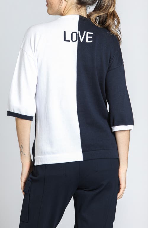 Apny Heart Two-tone Cotton Sweater In Multi