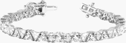 Aurate New York Lab Grown White Sapphire Trillion Tennis Bracelet