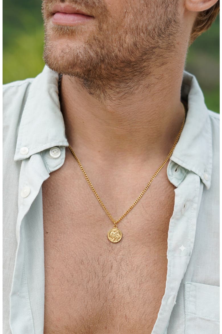 St. Christopher Pendant Necklace, Alternate, color, GOLD