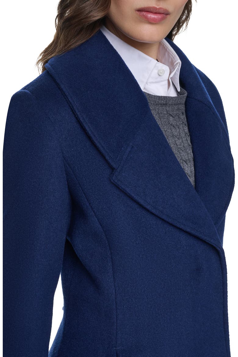 Oversize Collar Wool Blend Coat, Alternate, color, INK