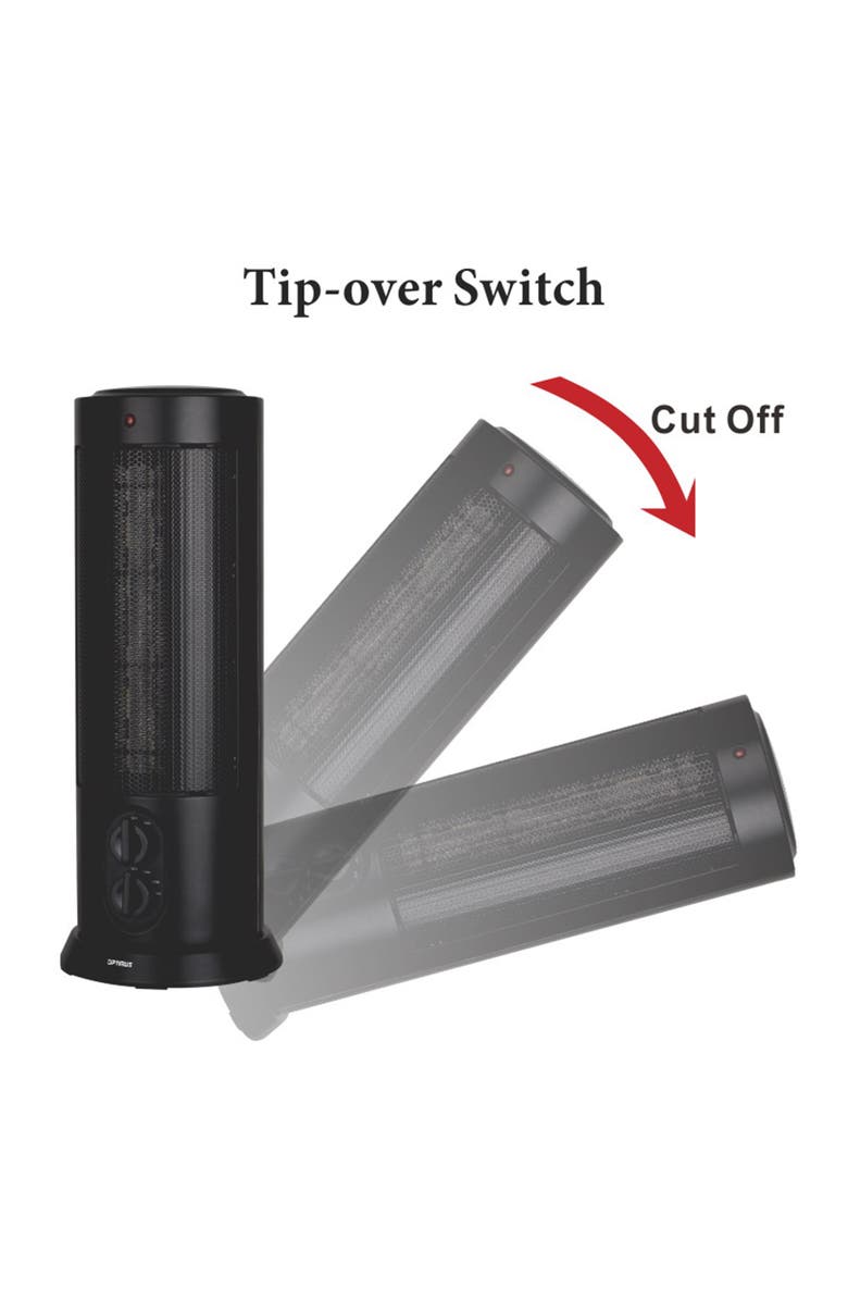 Optimus 18 in. Oscillating Tower Heater w/ Thermostat, Alternate, color, Black