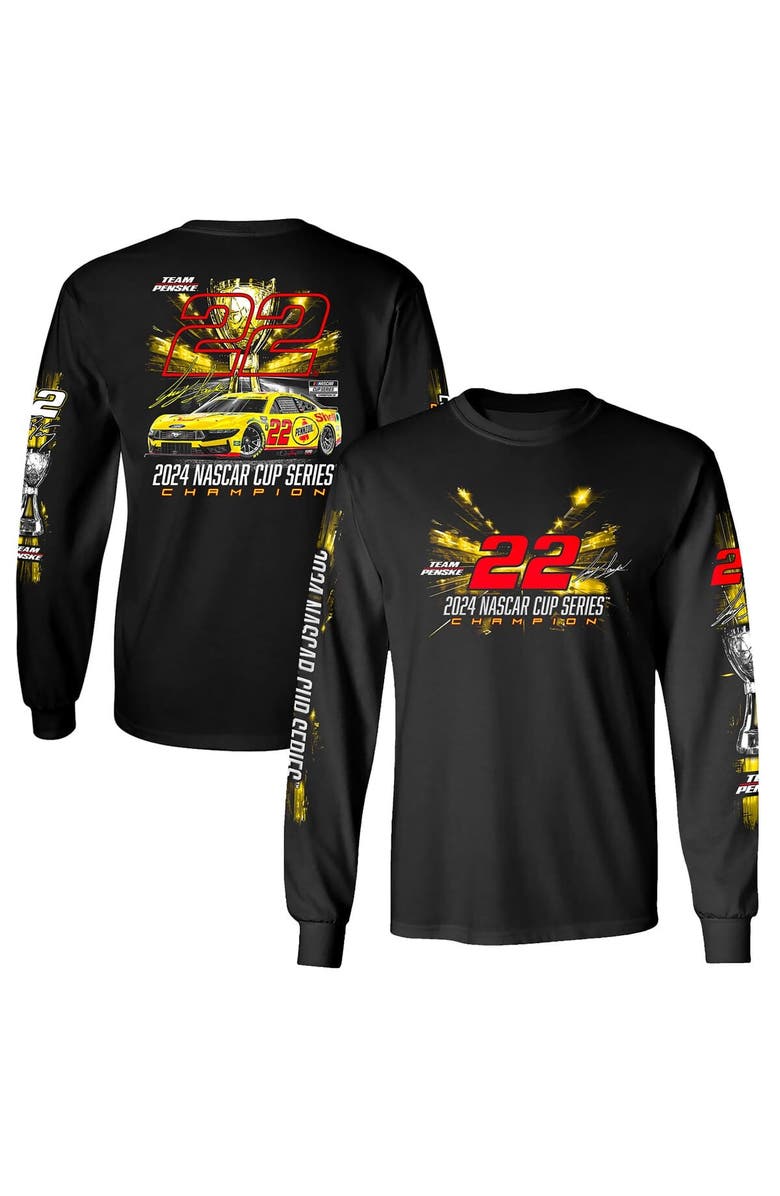 TEAM PENSKE Men's Team Penske Black Joey Logano 2024 NASCAR Cup Series Champion Long Sleeve T-Shirt, Main, color, Black