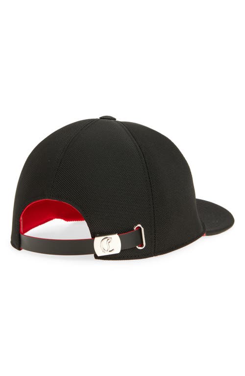 Christian Louboutin Men's Mooncrest Canvas Baseball Cap In Black