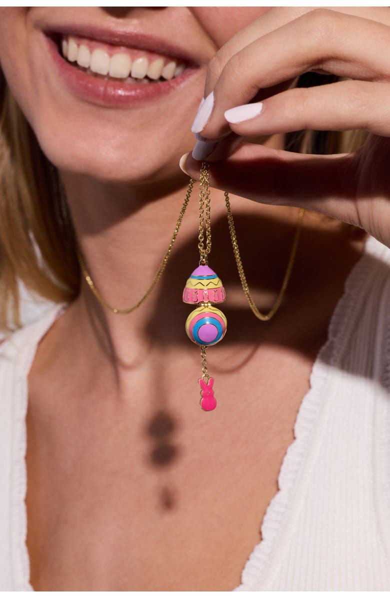 Alex and Ani PEEPS Easter egg pendant necklace, Alternate, color, Gold