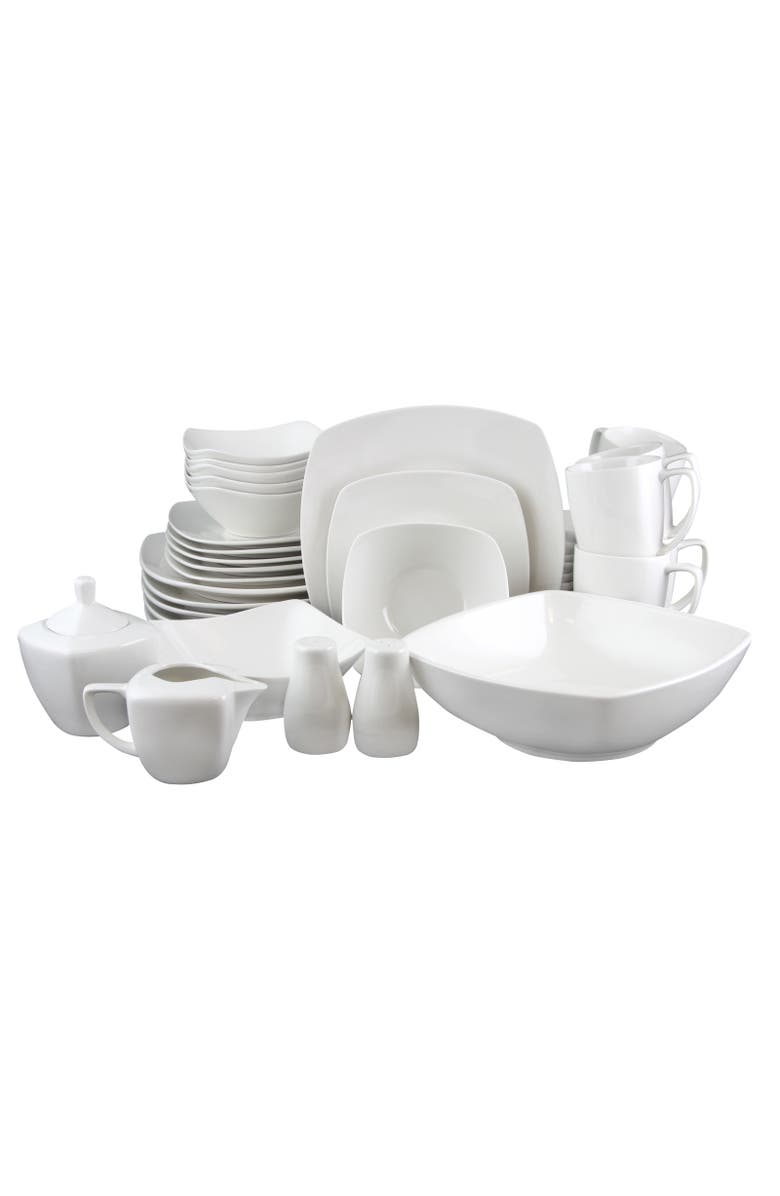 Gibson Zen Buffetware 39-Piece Dinnerware Set, Main, color, White