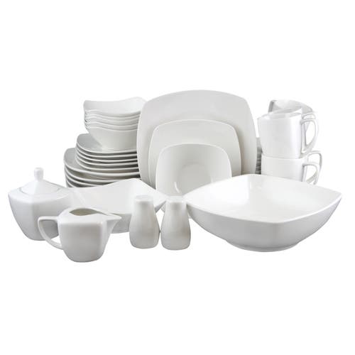 Gibson Zen Buffetware 39-piece Dinnerware Set In White