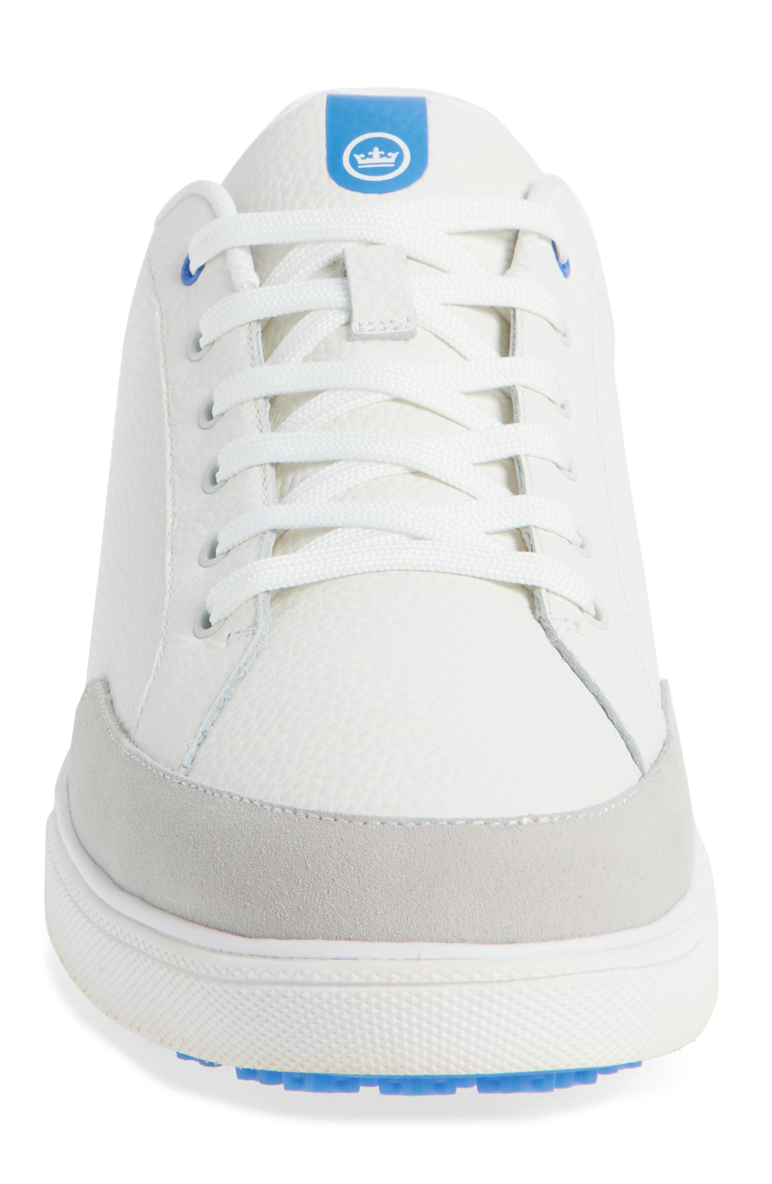 Peter Millar Drift Hybrid Water Resistant Leather Golf Shoe, Alternate, color, White/ Mako