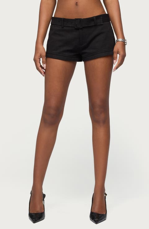 Thea Belted Low Rise Twill Shorts