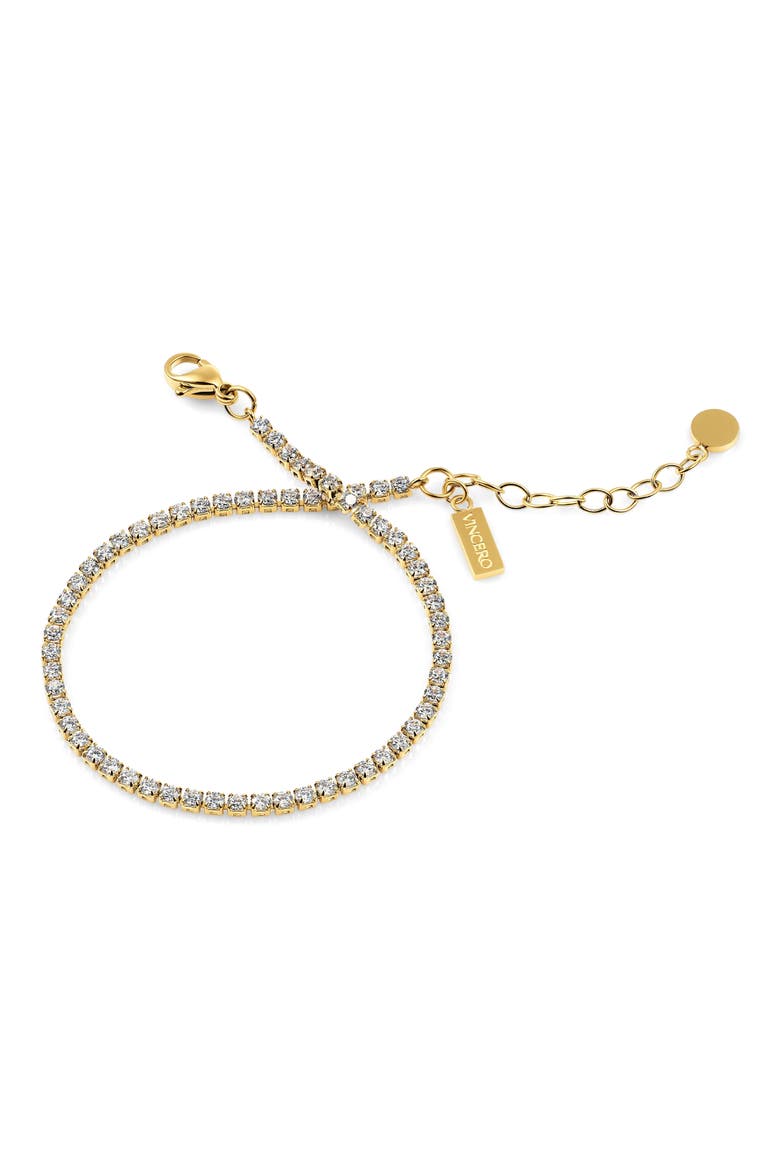 White Sapphire Tennis Bracelet, Alternate, color, GOLD
