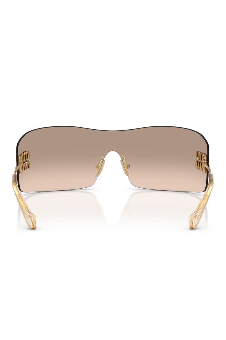 144mm Oversize Shield Sunglasses, Alternate, color, GOLD / BROWN MIRROR BRONZE