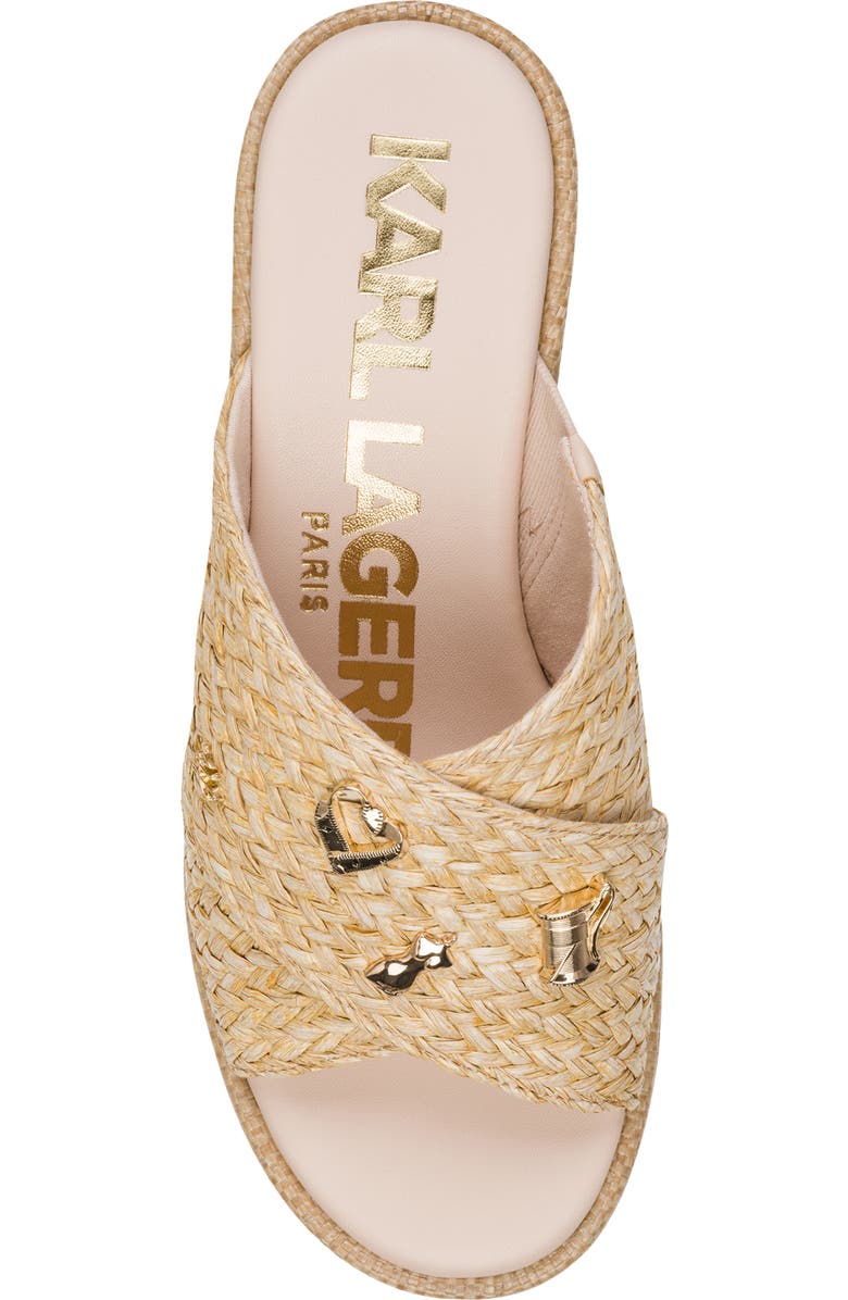 KARL LAGERFELD PARIS Caleigh Woven Platform Wedge Sandal, Alternate, color, Natural