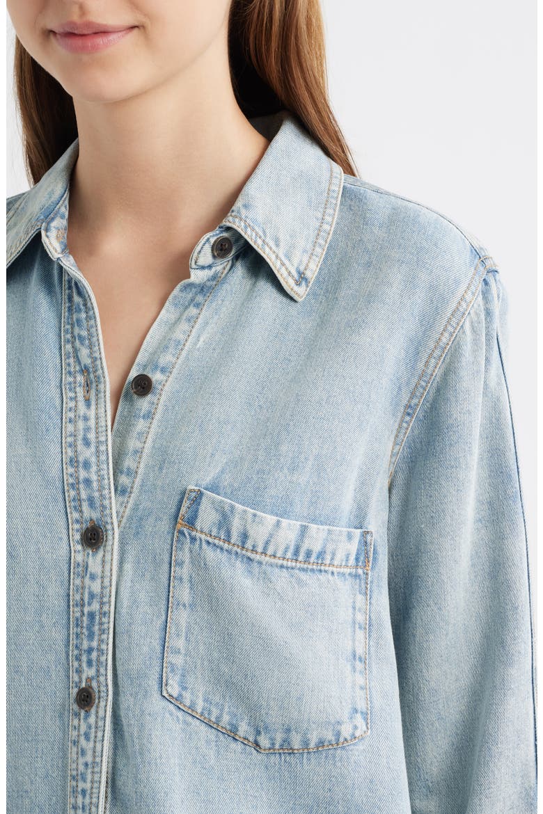Atticus Denim Button-Up Shirt, Alternate, color, BLEACHED INDIGO