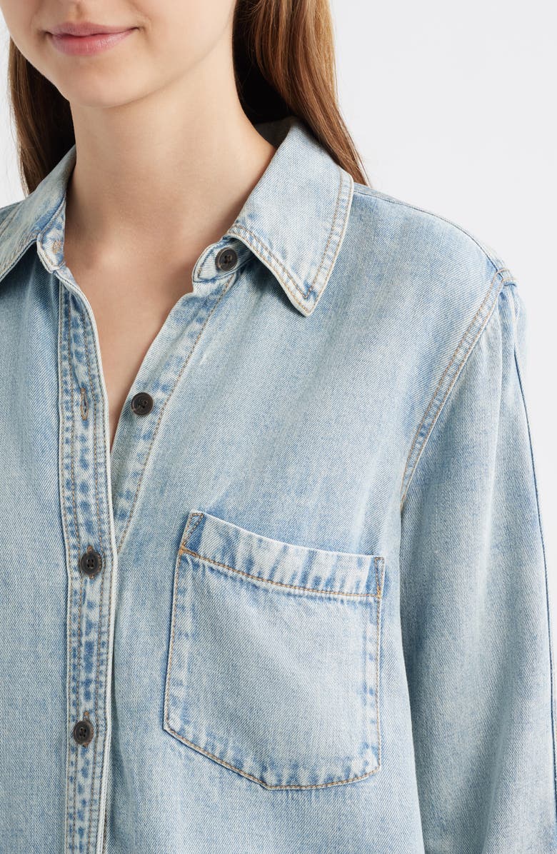 Rails Atticus Denim Button-Up Shirt, Alternate, color, Bleached Indigo