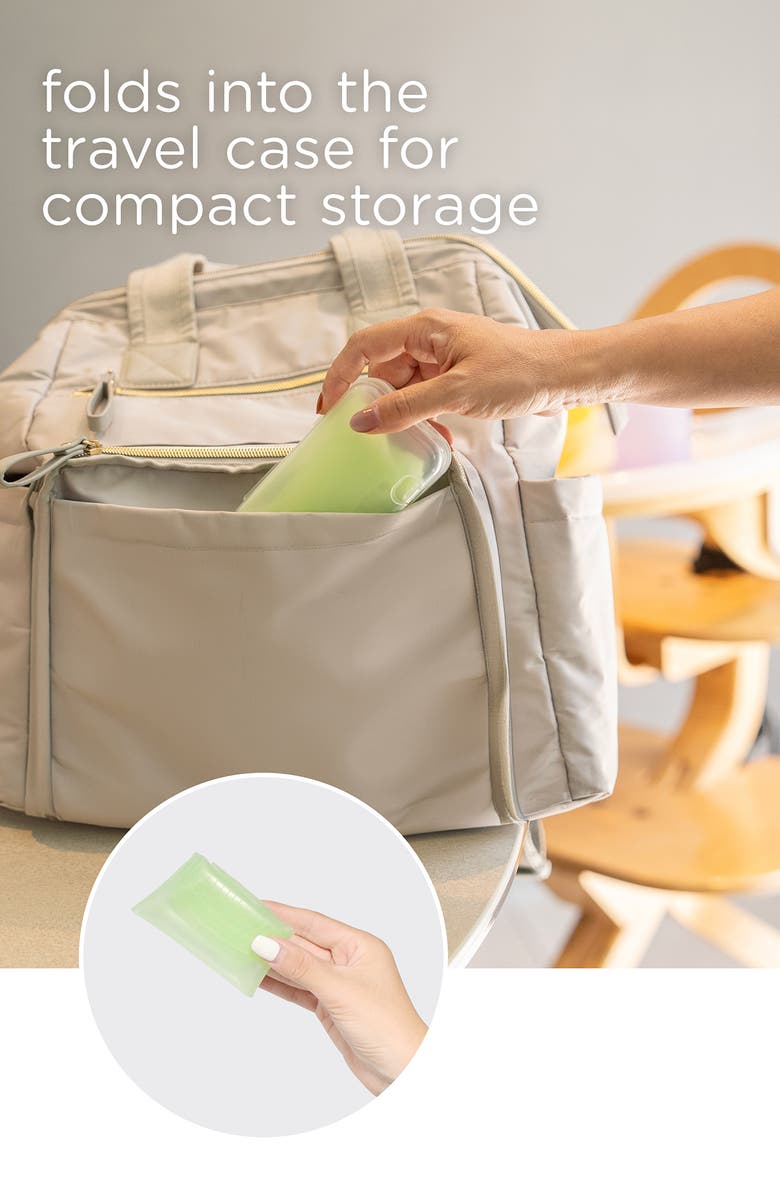 Olababy 2-Pack Silicone Bibs, Alternate, color, Pearl/ Kiwi