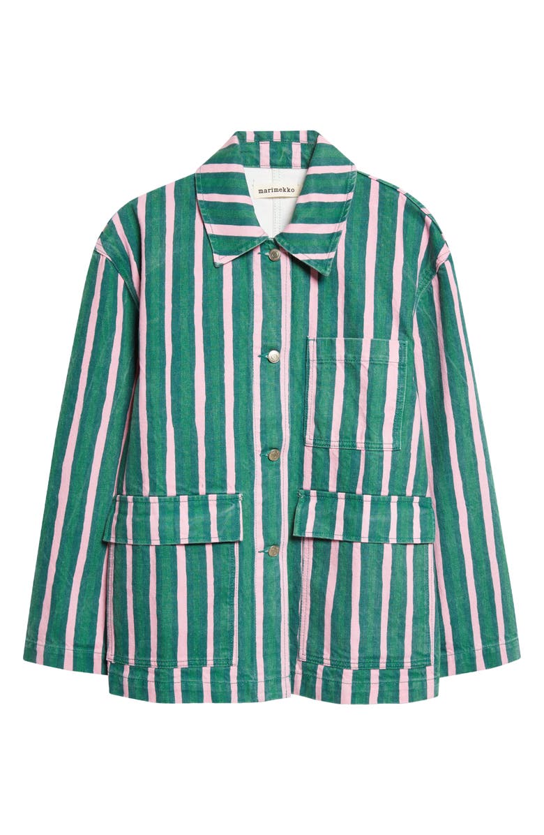 Marimekko Piccolo Stripe Jacket, Main, color, Green Pink