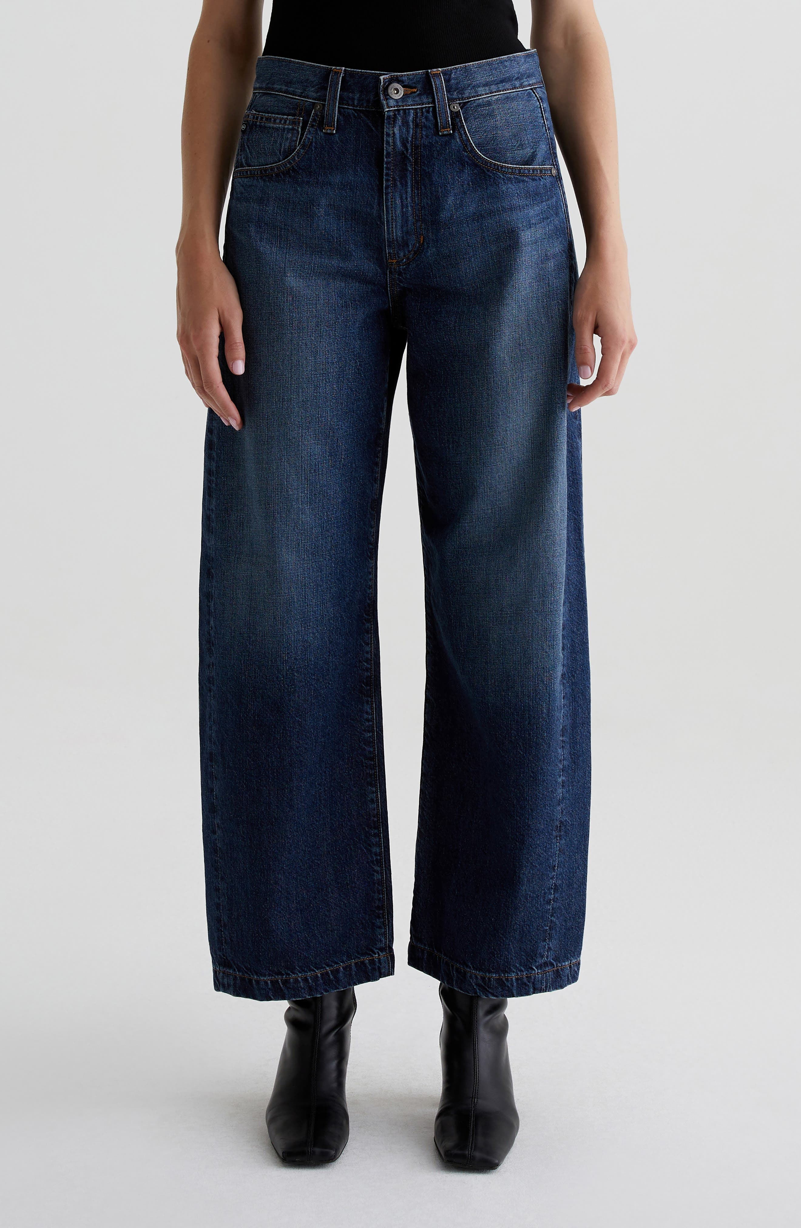 AG Hattie High Waist Ankle Wide Barrel Leg Jeans