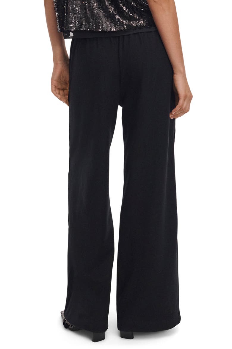 Melanie Wide Leg Wool Track Pants, Alternate, color, BLACK