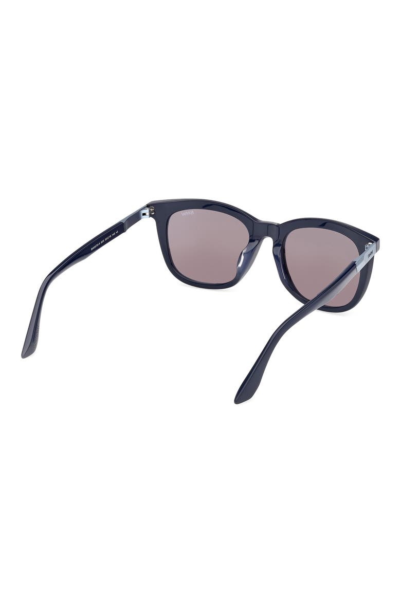 53mm Sunglasses, Alternate, color, SHINY BLUE / BLUE MIRROR