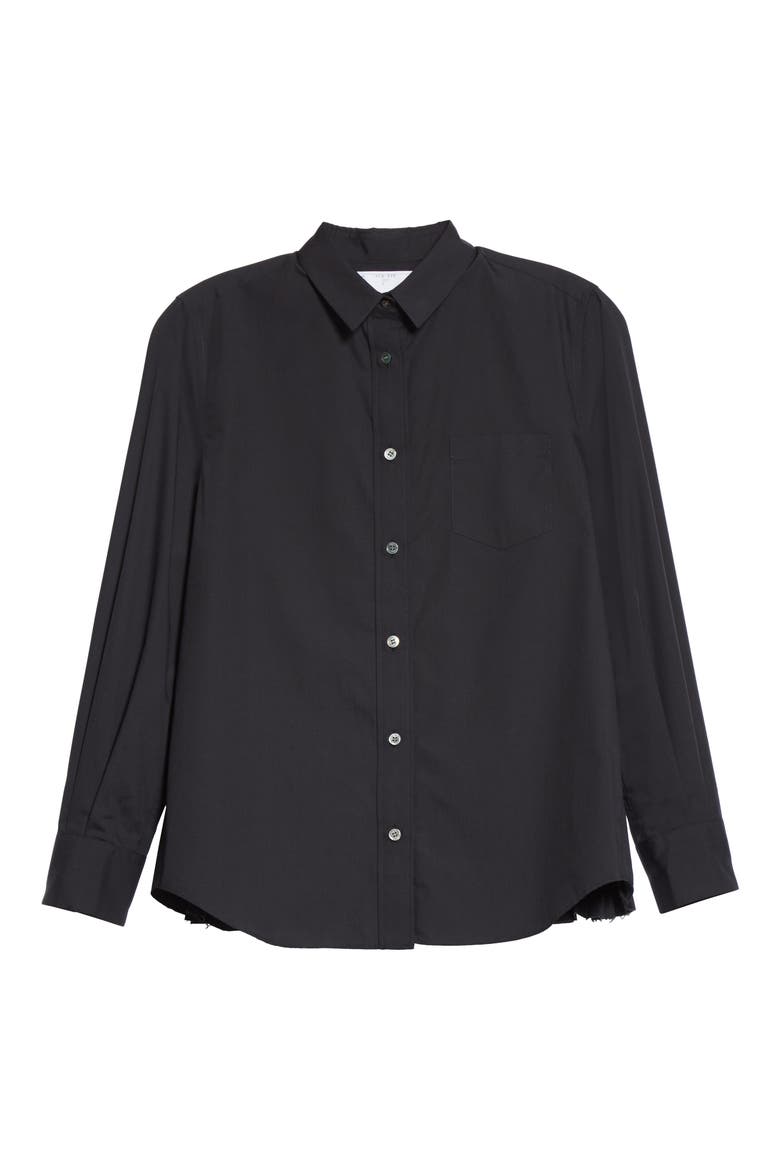 Contrast Pleat Back Shirt, Alternate, color, BLACK