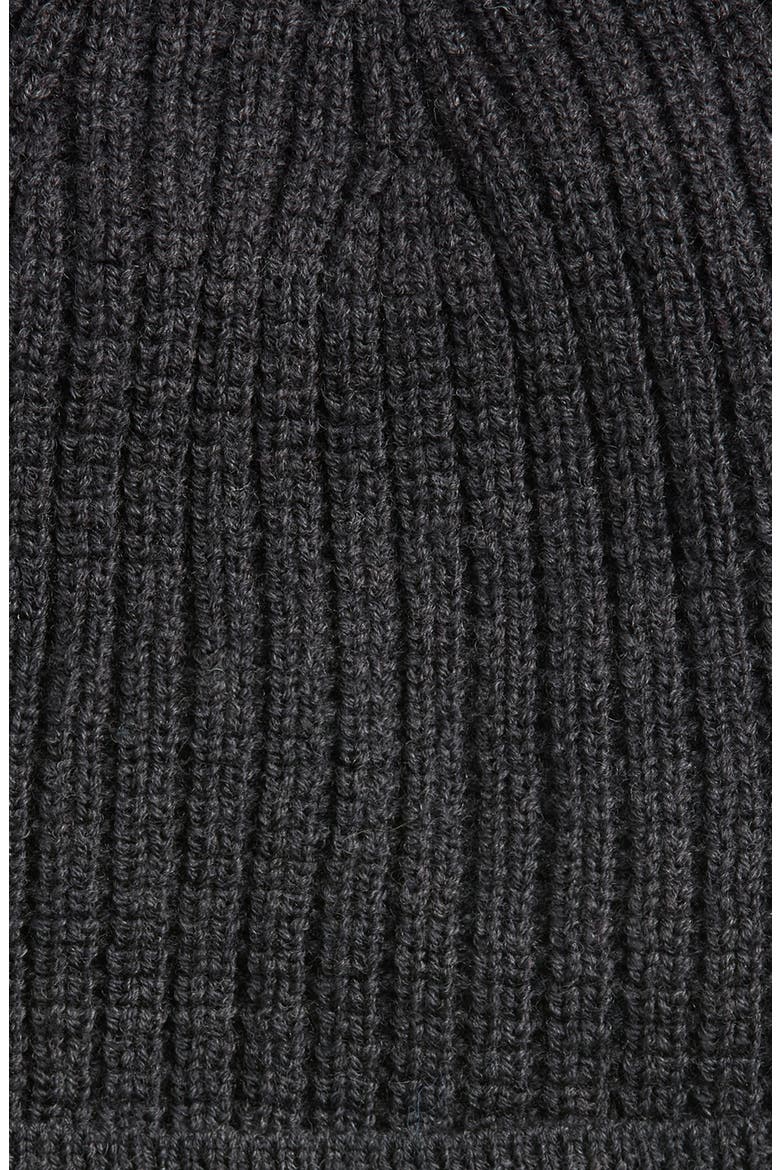 Ribbed Merino Wool Beanie, Alternate, color, CHARCOAL