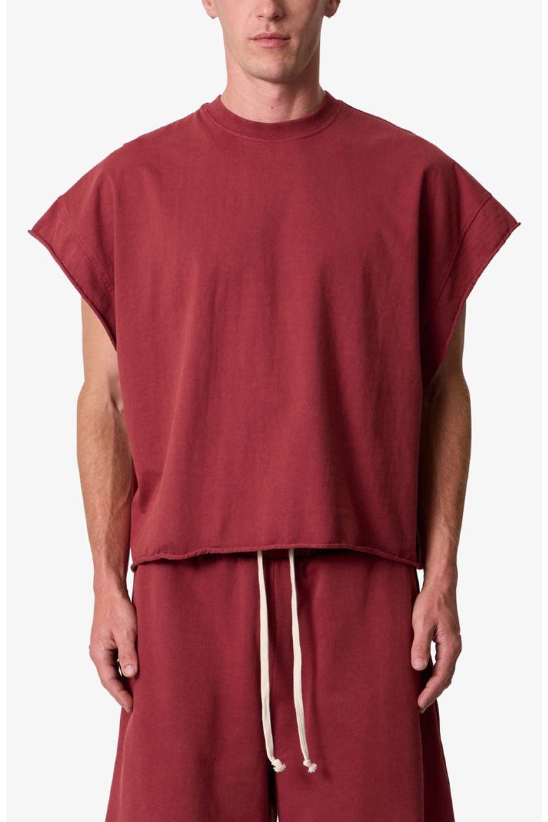 Cotton Cutoff T-Shirt, Main, color, MAROON