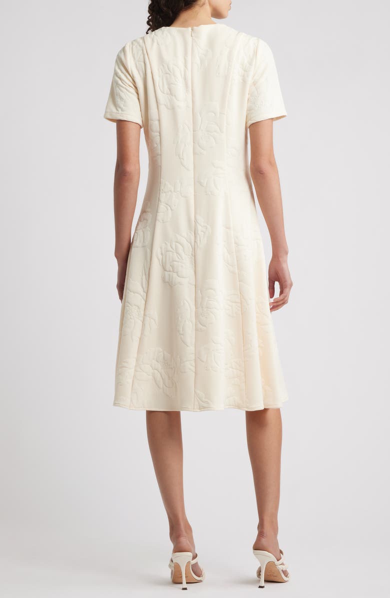 Julia Jordan Floral Jacquard Fit & Flare Dress, Alternate, color, Ecru