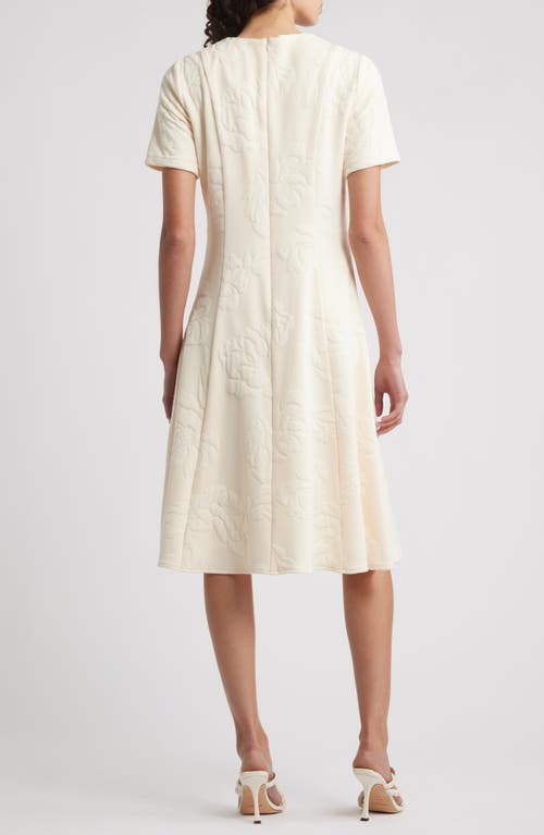 Julia Jordan Floral Jacquard Fit & Flare Dress In White