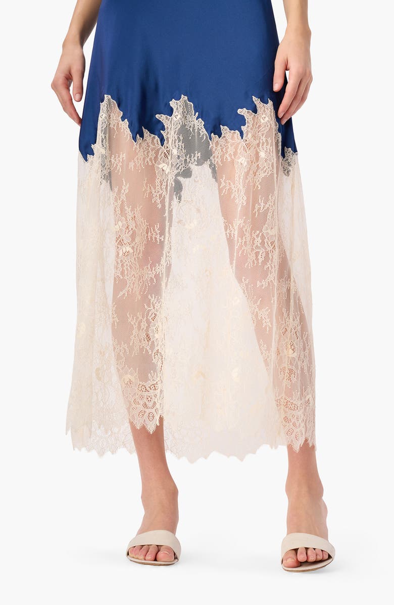 CAMI NYC Verity Sheer Lace Trim Silk Slipdress, Alternate, color, Sailor