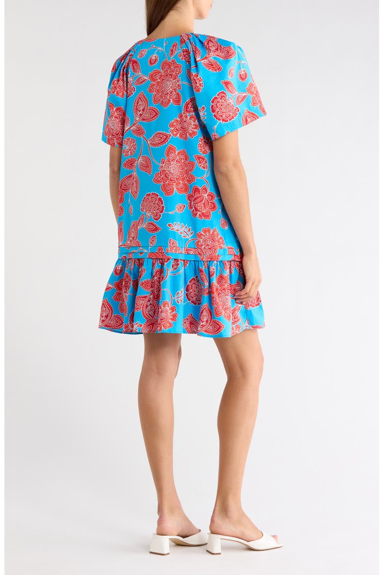 Ripon Floral Seruma Drop Waist Shift Dress, Alternate, color, BLUE-RED-MULTI