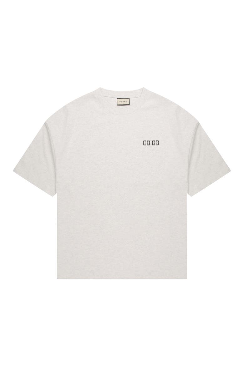 The 00:00 Essentials Oversize Cotton Graphic T-Shirt, Alternate, color, WHITE MARL