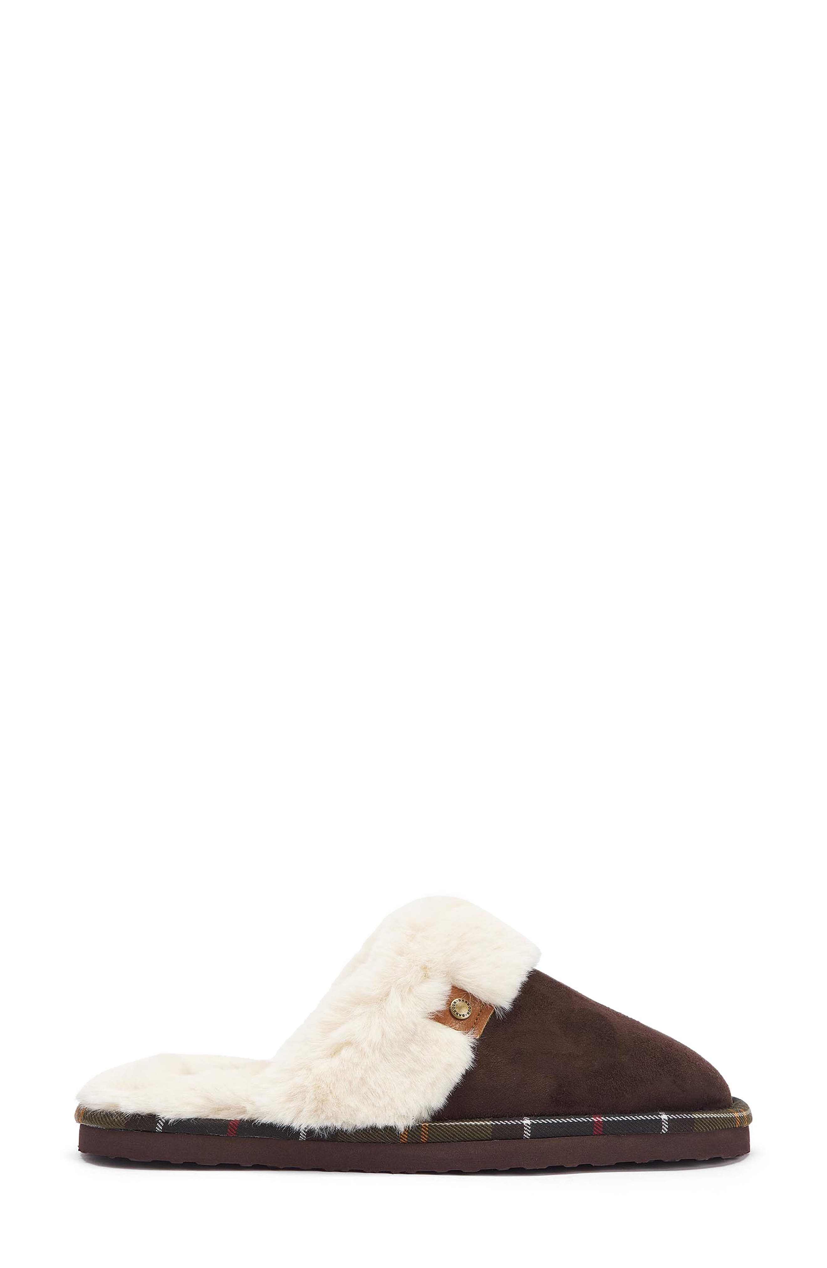 Barbour Claudia Faux Fur Lined Scuff Slipper, Alternate, color, 