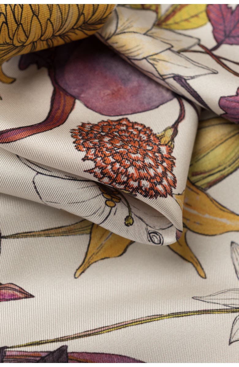 Elizabetta Flora - Hand Rolled Silk Foulard for Women, Alternate, color, Violet