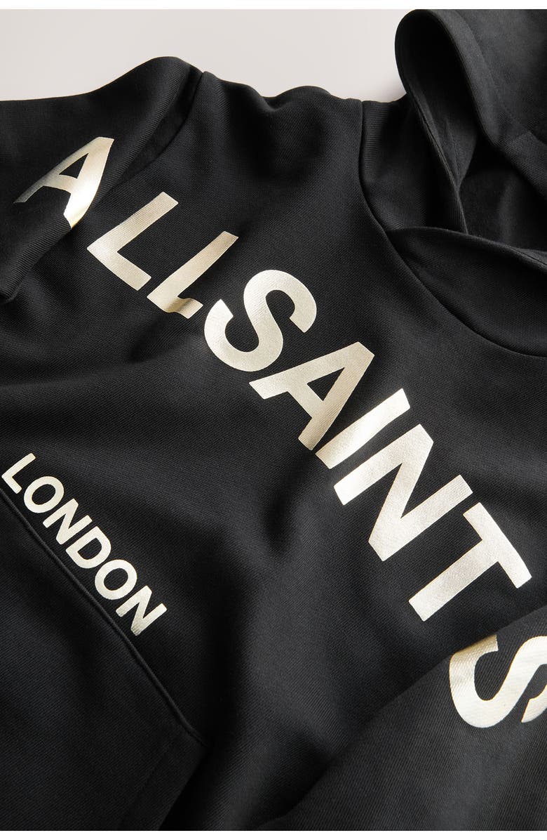 smALLSAINTS by ALLSAINTS Kids
 Metallic Graphic Oversize Hoodie, Alternate, color, Black